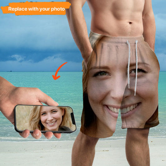 Personalized Face Beach Shorts For Gift,Image Upload,BS-MF-499