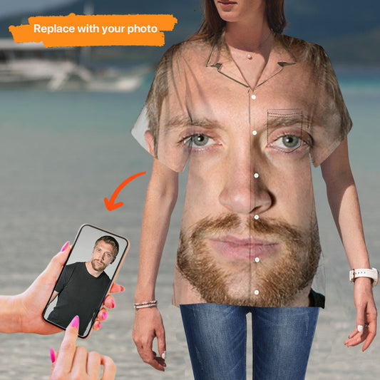 Image Upload Face Hawaiian Shirt Customized Gift,HS-WF-497