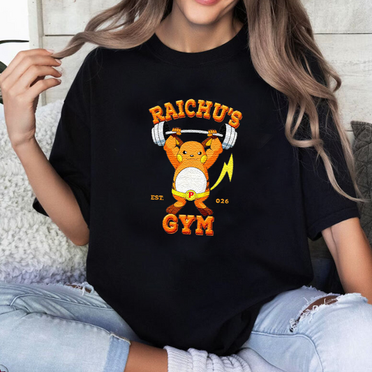RAICHU Pokémon GYM Anime Embroidered Series Unisex T-Shirt,Sweatshirt and Hoodie - Customizable Magical Creatures Gift,S13