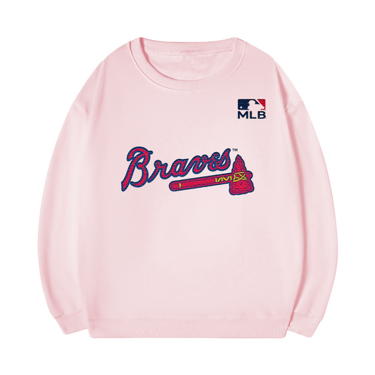 Atlanta+Braves Embroidered MLB Unisex T-Shirt,Crewneck & Hoodie – Classic USA Baseball Fanwear,U5