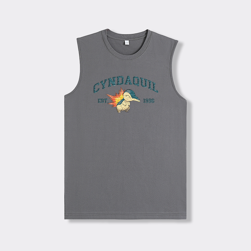 CYNDAQUIL Embroidered Anime Character Unisex Tank Top,T-Shirt,Polo Shirt,Crewneck,Hoodie,Zip-Hoodie,P06