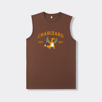CHARIZARD Embroidered Anime Character Unisex Tank Top,T-Shirt,Polo Shirt,Crewneck,Hoodie,Zip-Hoodie,P05