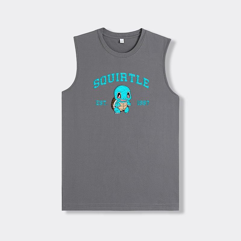 SQUIRTLE Embroidered Anime Character Unisex Tank Top,T-Shirt,Polo Shirt,Crewneck,Hoodie,Zip-Hoodie,P08