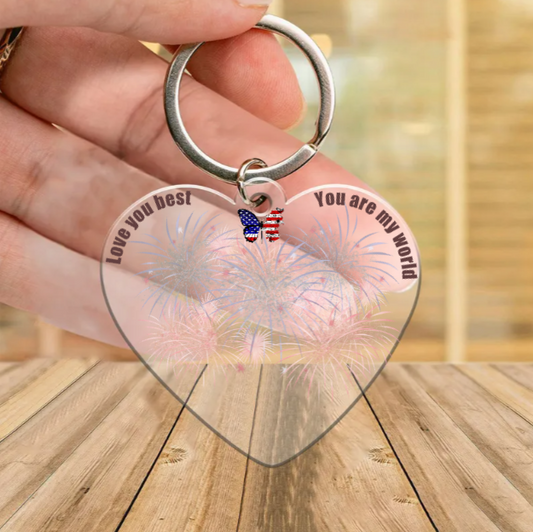 Happy Birthday America Mom Best You Ever,Upload Photo Keychain,KC-L-392