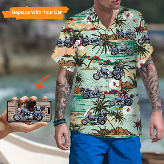 Upload Motorcycle Photo Hawaiian Shirt, Gift For Biker, HS-MR-449