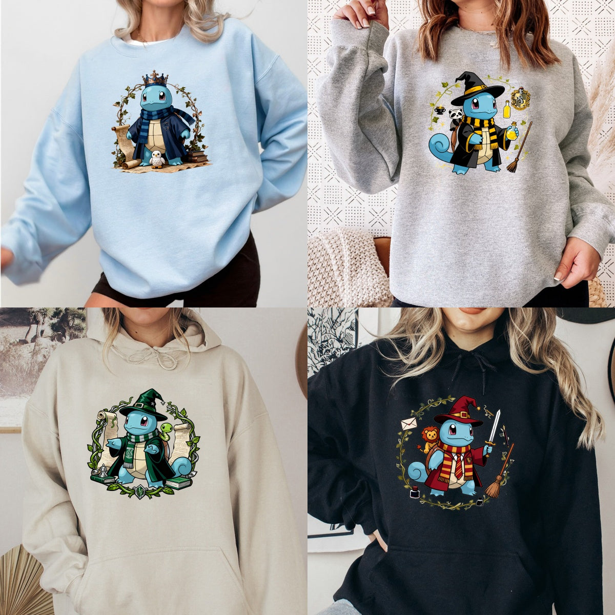 Exclusive Pokémon Squirtle x Harry Potter Magic Fusion Collection: Custom Tees,Crewnecks & Hoodies – The Ultimate Gift for Every Fan!