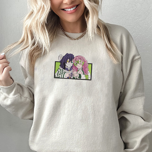 Demon Slayer Embroidered Unisex T-Shirt,Crewneck,Hoodie – Premium Quality Anime Apparel Featuring Iconic Characters for Fans,D06