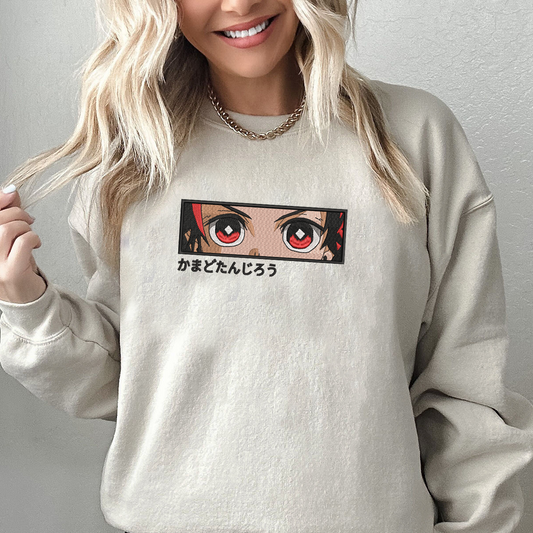 Demon Slayer Embroidered Unisex T-Shirt,Crewneck,Hoodie – Premium Quality Anime Apparel Featuring Iconic Characters for Fans,D18