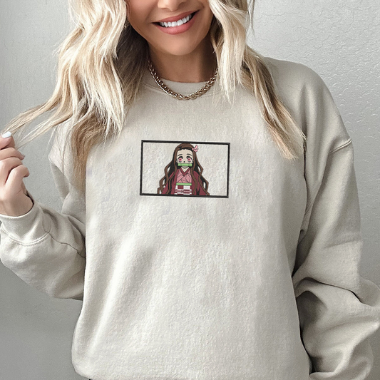 Demon Slayer Embroidered Unisex T-Shirt,Crewneck,Hoodie – Premium Quality Anime Apparel Featuring Iconic Characters for Fans,D36