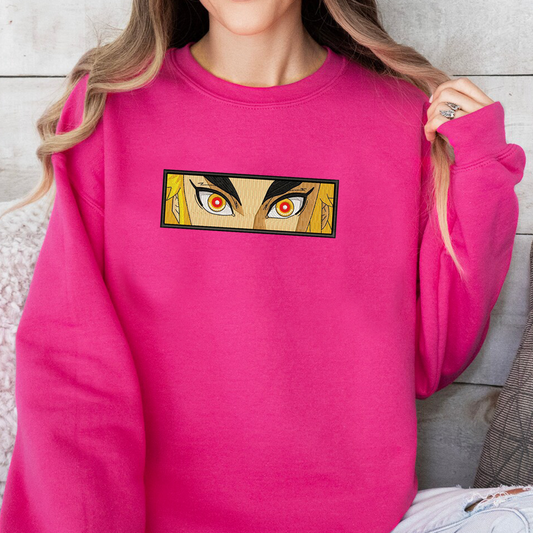 Demon Slayer Embroidered Unisex T-Shirt,Crewneck,Hoodie – Premium Quality Anime Apparel Featuring Iconic Characters for Fans,D27