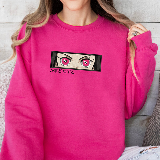 Demon Slayer Embroidered Unisex T-Shirt,Crewneck,Hoodie – Premium Quality Anime Apparel Featuring Iconic Characters for Fans,D21