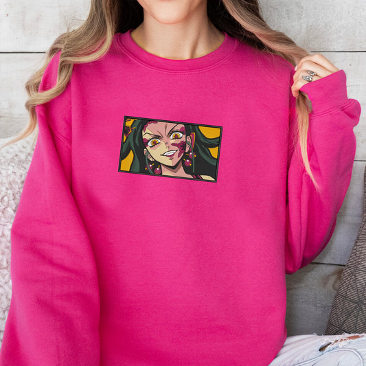 Demon Slayer Embroidered Unisex T-Shirt,Crewneck,Hoodie – Premium Quality Anime Apparel Featuring Iconic Characters for Fans,D03