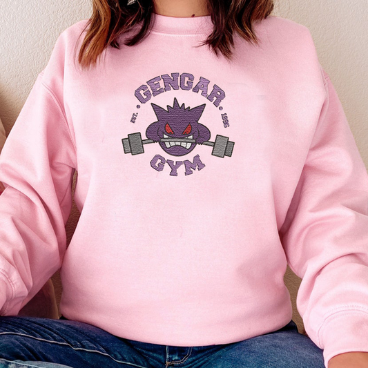 GENGAR Pokémon GYM Anime Embroidered Series Unisex T-Shirt,Sweatshirt and Hoodie - Customizable Magical Creatures Gift,S05