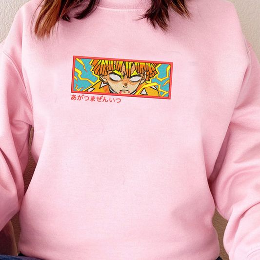 Demon Slayer Embroidered Unisex T-Shirt,Crewneck,Hoodie – Premium Quality Anime Apparel Featuring Iconic Characters for Fans,D05