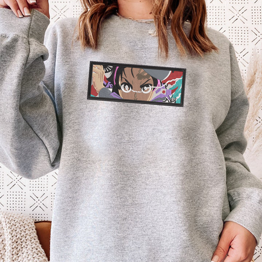 Demon Slayer Embroidered Unisex T-Shirt,Crewneck,Hoodie – Premium Quality Anime Apparel Featuring Iconic Characters for Fans,D07