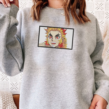 Demon Slayer Embroidered Unisex T-Shirt,Crewneck,Hoodie – Premium Quality Anime Apparel Featuring Iconic Characters for Fans,D14