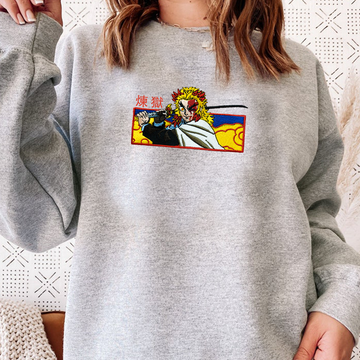 Demon Slayer Embroidered Unisex T-Shirt,Crewneck,Hoodie – Premium Quality Anime Apparel Featuring Iconic Characters for Fans,D02