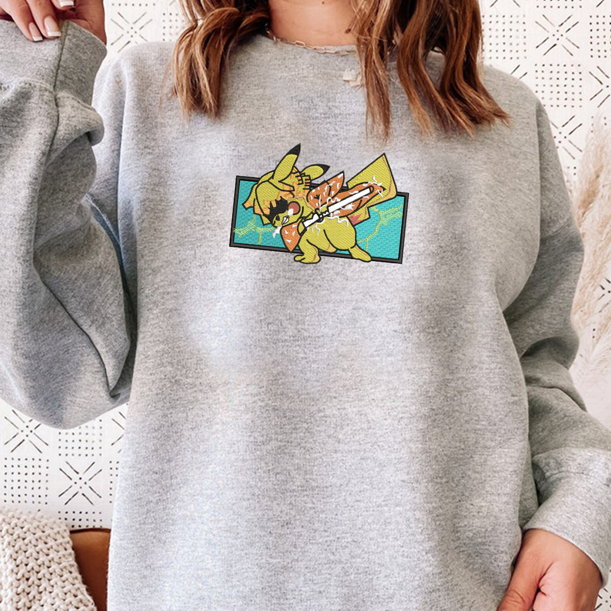 Demon Slayer Embroidered Unisex T-Shirt,Crewneck,Hoodie – Premium Quality Anime Apparel Featuring Iconic Characters for Fans,D38