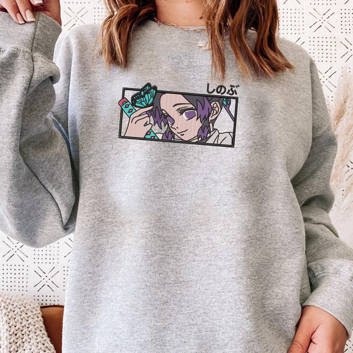 Demon Slayer Embroidered Unisex T-Shirt,Crewneck,Hoodie – Premium Quality Anime Apparel Featuring Iconic Characters for Fans,D32