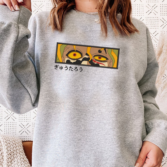 Demon Slayer Embroidered Unisex T-Shirt,Crewneck,Hoodie – Premium Quality Anime Apparel Featuring Iconic Characters for Fans,D19