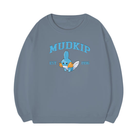 MUDKIP Embroidered Anime Character Unisex T-Shirt,Crewneck,Hoodie,Stylish Gift for Friends,E01