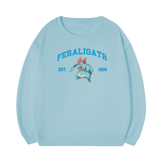 FERALIGATR Embroidered Anime Character Unisex T-Shirt,Crewneck,Hoodie,Stylish Gift for Friends,E41