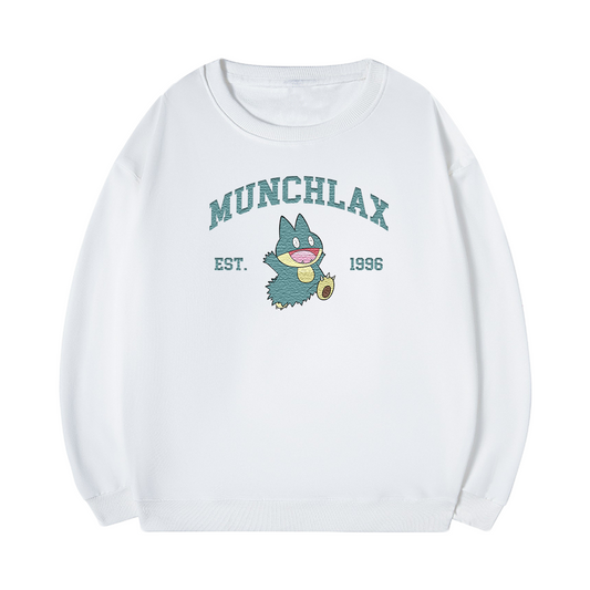 MUNCHLAX Embroidered Anime Character Unisex T-Shirt,Crewneck,Hoodie,Stylish Gift for Friends,E12