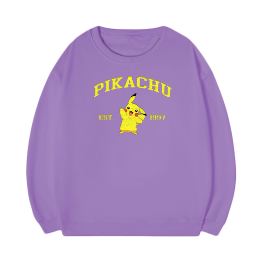 PIKACHU Embroidered Anime Character Unisex T-Shirt,Crewneck,Hoodie,Stylish Gift for Friends,E36