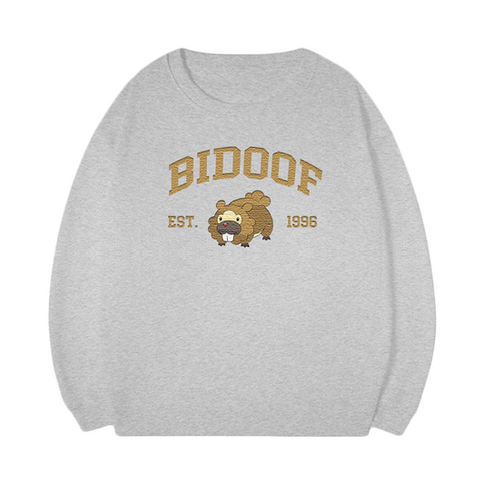 BIDOOF Embroidered Anime Character Unisex T-Shirt,Crewneck,Hoodie,Stylish Gift for Friends,E15