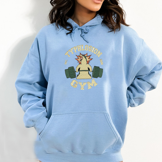 TYPHLOSION Pokémon GYM Anime Embroidered Series Unisex T-Shirt,Sweatshirt and Hoodie - Customizable Magical Creatures Gift,S09