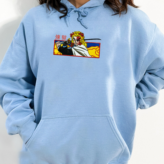 Demon Slayer Embroidered Unisex T-Shirt,Crewneck,Hoodie – Premium Quality Anime Apparel Featuring Iconic Characters for Fans,D02