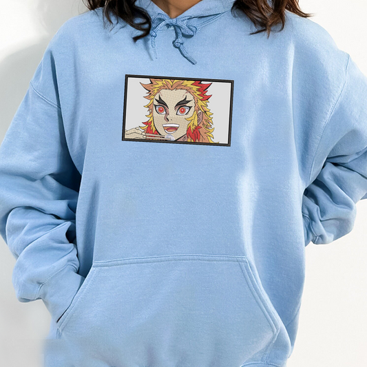 Demon Slayer Embroidered Unisex T-Shirt,Crewneck,Hoodie – Premium Quality Anime Apparel Featuring Iconic Characters for Fans,D14