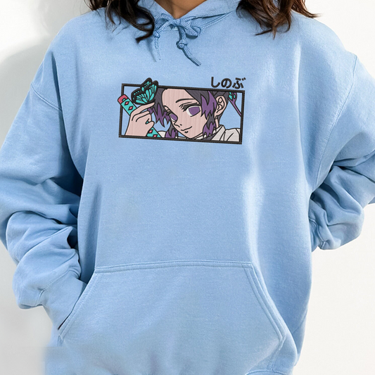 Demon Slayer Embroidered Unisex T-Shirt,Crewneck,Hoodie – Premium Quality Anime Apparel Featuring Iconic Characters for Fans,D32