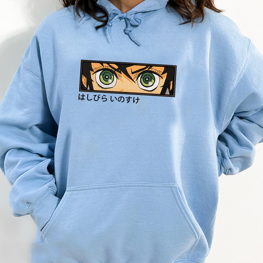 Demon Slayer Embroidered Unisex T-Shirt,Crewneck,Hoodie – Premium Quality Anime Apparel Featuring Iconic Characters for Fans,D20