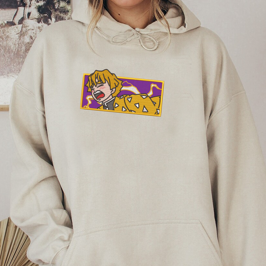 Demon Slayer Embroidered Unisex T-Shirt,Crewneck,Hoodie – Premium Quality Anime Apparel Featuring Iconic Characters for Fans,D10