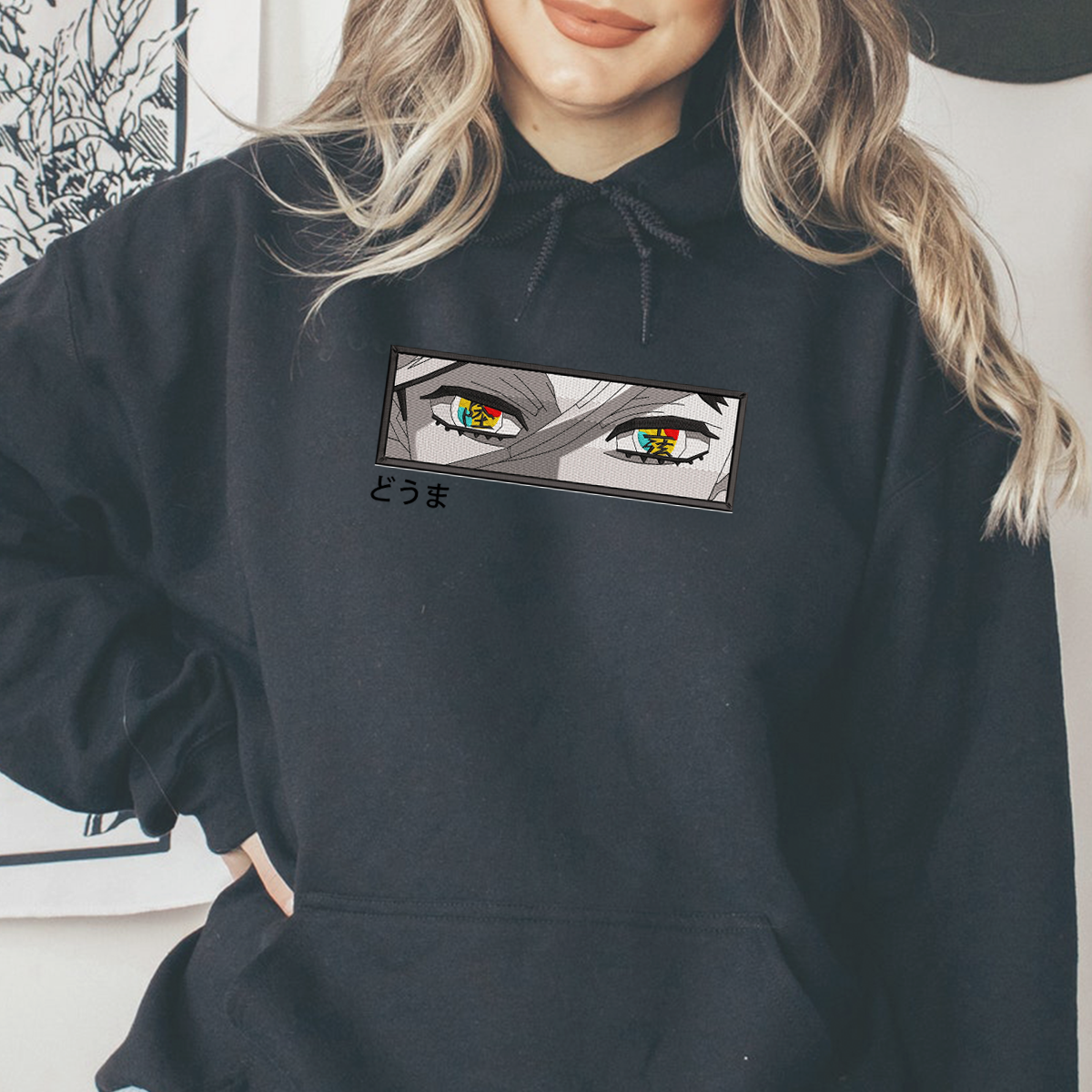 Demon Slayer Embroidered Unisex T-Shirt,Crewneck,Hoodie – Premium Quality Anime Apparel Featuring Iconic Characters for Fans,D24