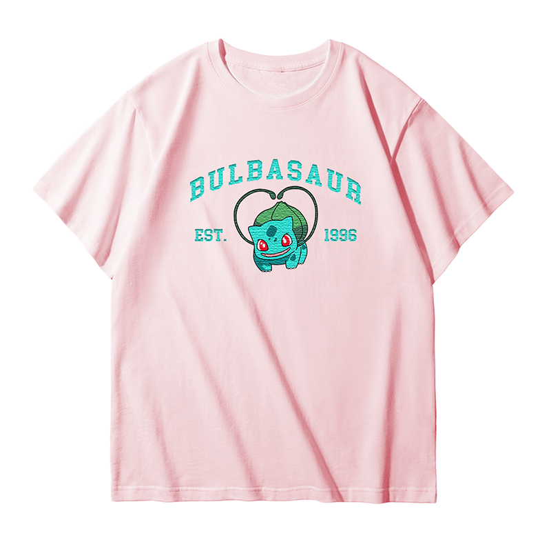 BULBASAUR Embroidered Anime Character Unisex Tank Top,T-Shirt,Polo Shirt,Crewneck,Hoodie,Zip-Hoodie,P03