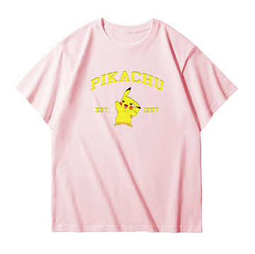 PIKACHU Embroidered Anime Character Unisex T-Shirt,Crewneck,Hoodie,Stylish Gift for Friends,E36
