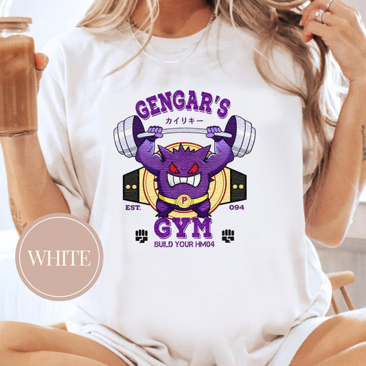 GENGAR Pokémon GYM Anime Embroidered Series Unisex T-Shirt,Sweatshirt and Hoodie - Customizable Magical Creatures Gift,S10