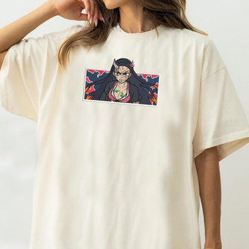 Demon Slayer Embroidered Unisex T-Shirt,Crewneck,Hoodie – Premium Quality Anime Apparel Featuring Iconic Characters for Fans,D15