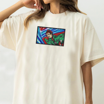 Demon Slayer Embroidered Unisex T-Shirt,Crewneck,Hoodie – Premium Quality Anime Apparel Featuring Iconic Characters for Fans,D09