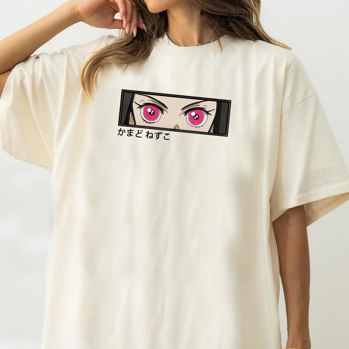 Demon Slayer Embroidered Unisex T-Shirt,Crewneck,Hoodie – Premium Quality Anime Apparel Featuring Iconic Characters for Fans,D21