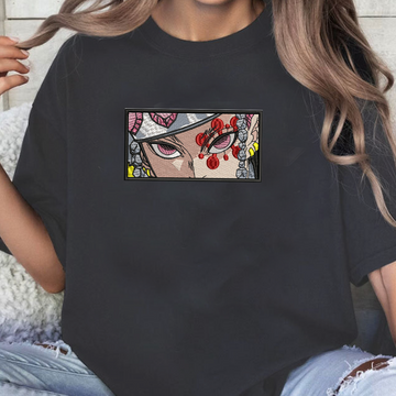 Demon Slayer Embroidered Unisex T-Shirt,Crewneck,Hoodie – Premium Quality Anime Apparel Featuring Iconic Characters for Fans,D35