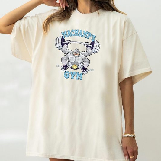 MACHAMP Pokémon GYM Anime Embroidered Series Unisex T-Shirt,Sweatshirt and Hoodie - Customizable Magical Creatures Gift,S12
