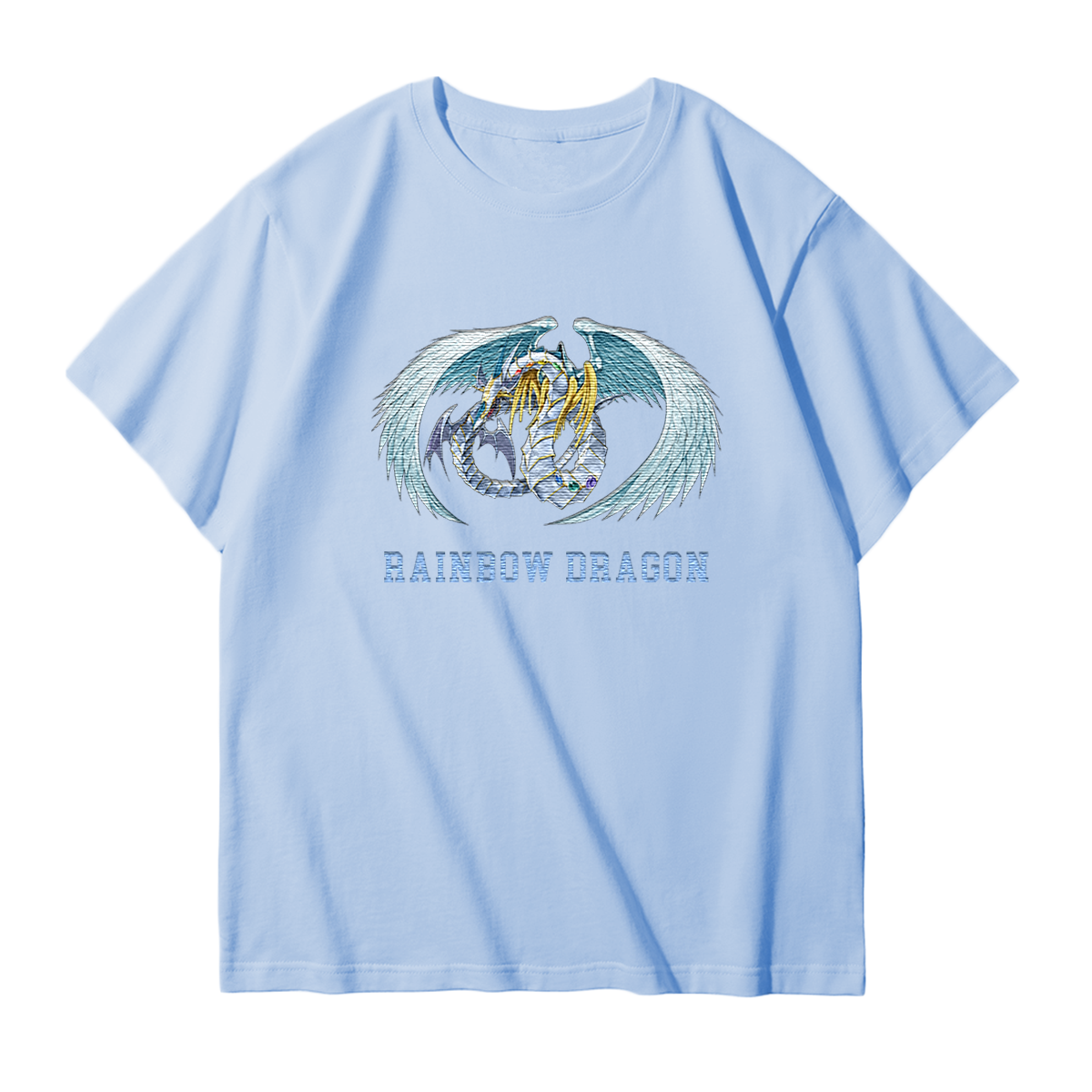 Rainbow Dragon Yu-Gi-Oh! Anime Unisex Embroidered T-Shirt,Crewneck,Hoodie,ICE34
